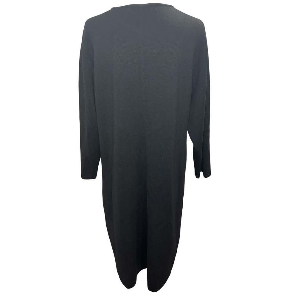 Fabiana Filippi Wool Dress XXL Black Merino Long Sleeve Italy - Picture 4 of 11